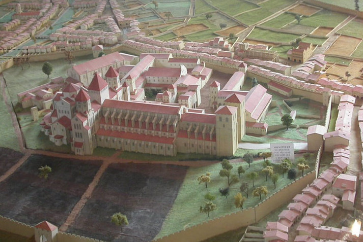 Modell von Cluny III, 1088-1130, nach einem Druck aus dem 18. Jahrhundert