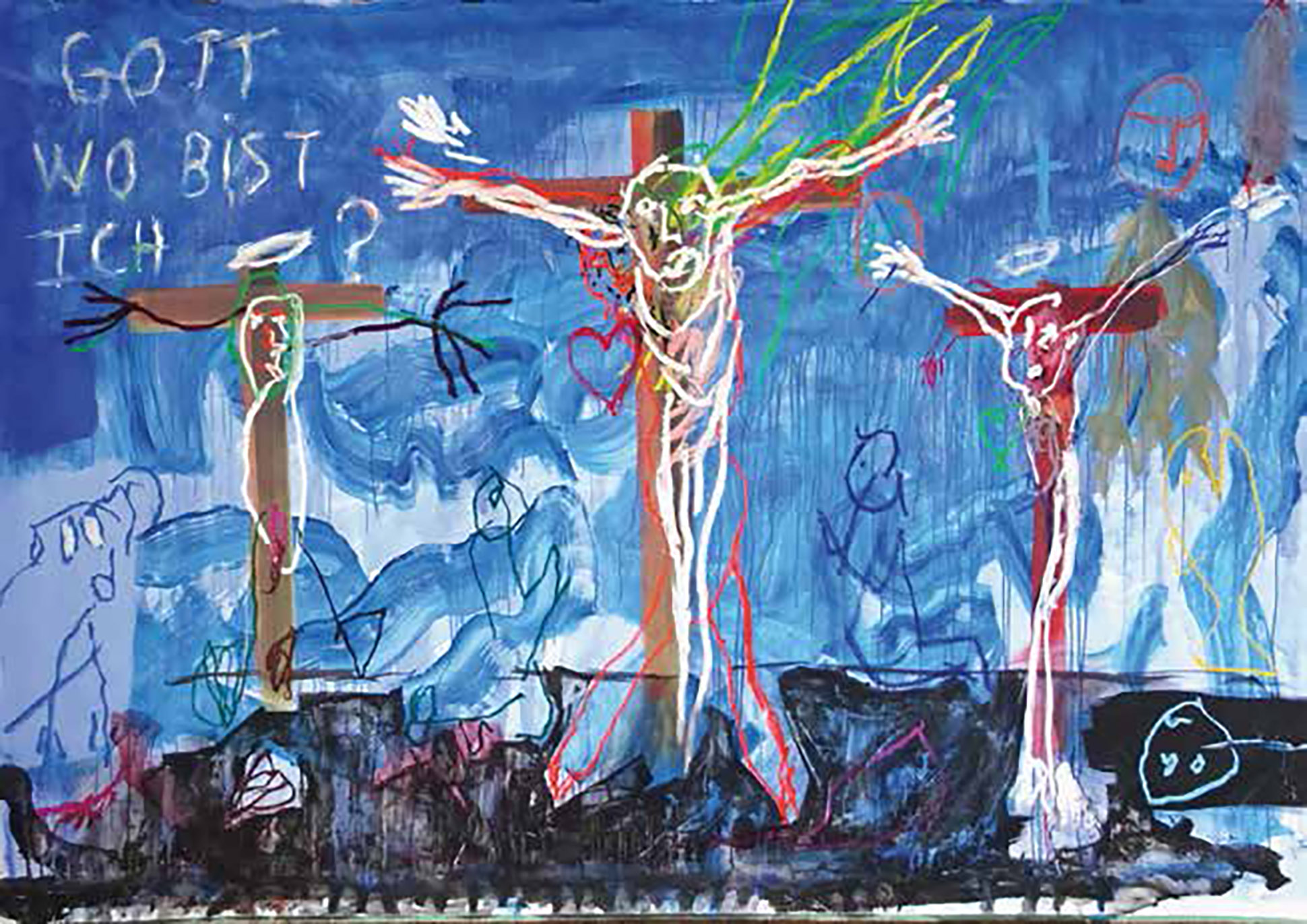 Guillaume Bruere, 03.04.2017 Acryl und Ölkreide auf LeinwandAcrylic and crayons on canvas, 200x300 cm, Courtesy of the Artist